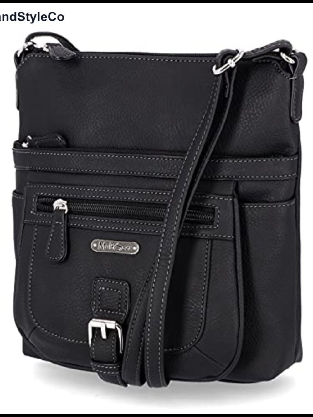 Vegan Leather Mini Flare Crossbody Bag with Adjustable Strap